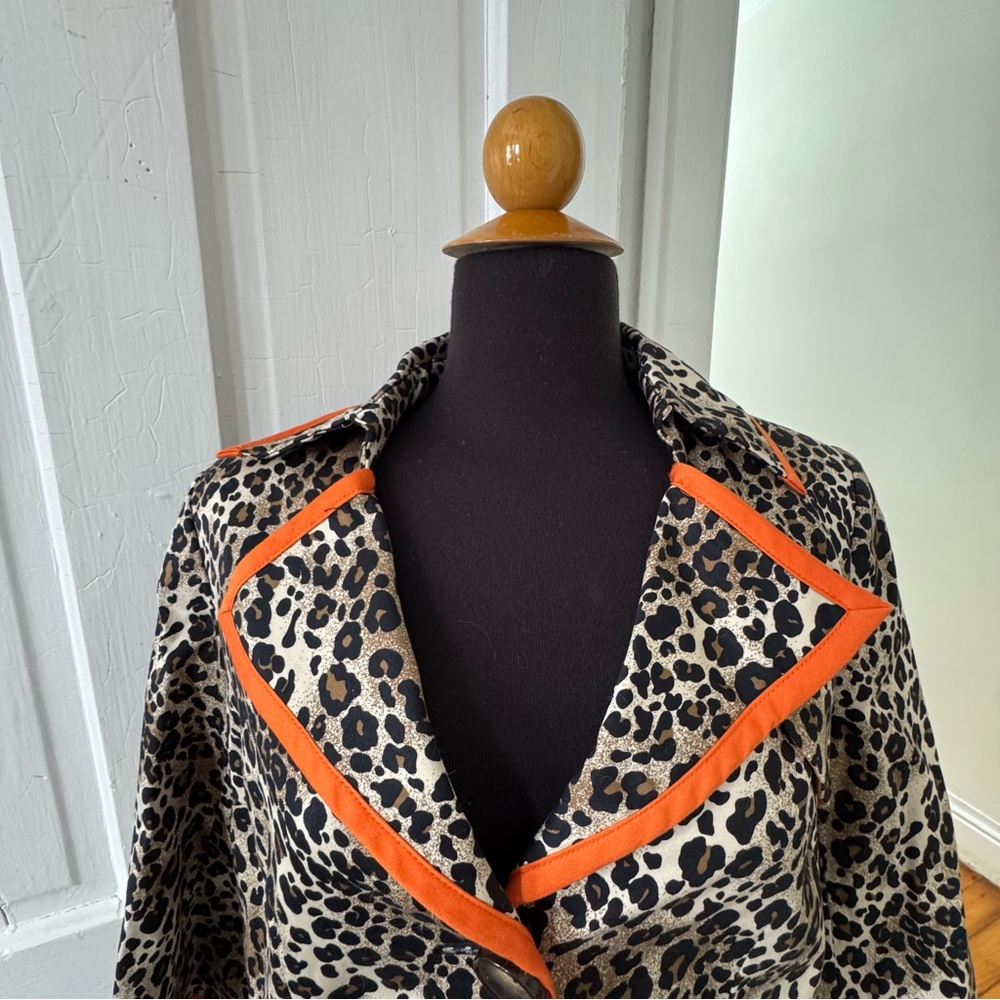 VINTAGE cheetah cropped trench - Picture 2 of 4